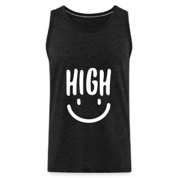 High Smile - Männer Premium Bio Tank Top - Anthrazit - Vorne - Alexander (188cm)