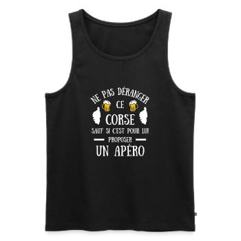 corse apéro humour corsica homme idée cadeau drole - Débardeur bio Premium Homme - noir - Devant - Michal (187cm)