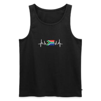 Heartbeat Südafrika Mann Humor Geschenk - Männer Premium Bio Tank Top - Schwarz - Vorne - AI Model Male 178 light (178cm)