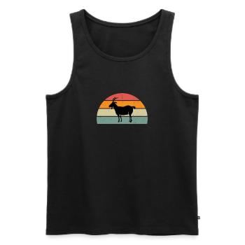Chevre man vintage personalisierte ardeche retro - Männer Premium Bio Tank Top - Schwarz - Vorne - AI Model Male 178 light (178cm)
