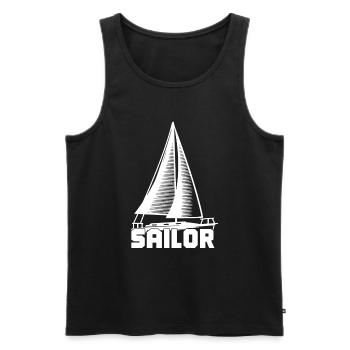 Sailor Segelboot Segeln - Männer Premium Bio Tank Top - Schwarz - Vorne - AI Model Male 178 light (178cm)