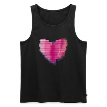 Hearts,Heart,Love,Love,Red, Psychedelic,Pink - Men's Premium Organic Tank Top - black - Front - Michal (187cm)