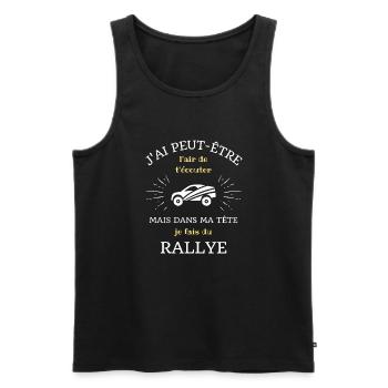 dans ma tete rallye automobile homme humour cadeau - Débardeur bio Premium Homme - noir - Devant - Michal (187cm)