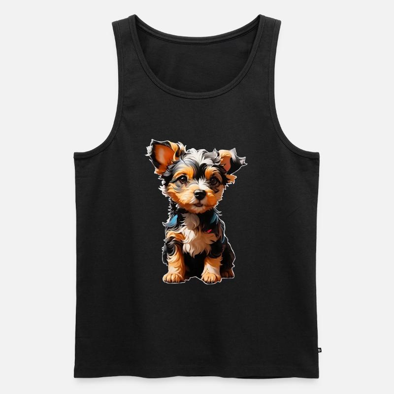 Terrier süß - Männer Premium Bio Tank Top - Schwarz