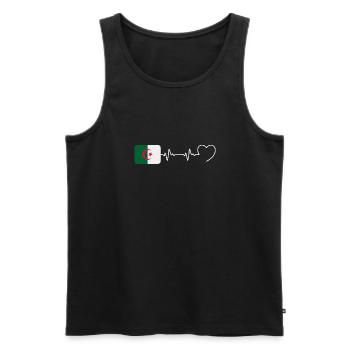 Heartbeat Algeria Man Algerian Humor - Men's Premium Organic Tank Top - black - Front - Michal (187cm)