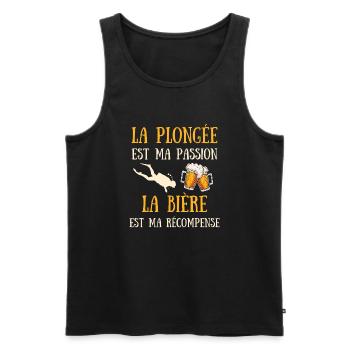 Plongée Sous Marine Homme Humour Plongeur Cadeau - Débardeur bio Premium Homme - noir - Devant - Michal (187cm)