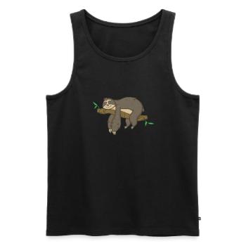 Faultier - Männer Premium Bio Tank Top - Schwarz - Vorne - Michal (187cm)