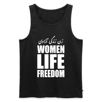 Women life freedom iran - Débardeur bio Premium Homme - noir - Devant - Michal (187cm)