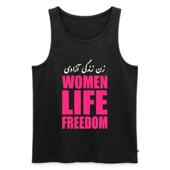 Women life freedom - Männer Premium Bio Tank Top - Schwarz - Vorne - Michal (187cm)