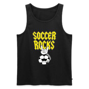Rockender Fussball Fußballfan Rock - Männer Premium Bio Tank Top - Schwarz - Vorne - AI Model Male 178 light (178cm)