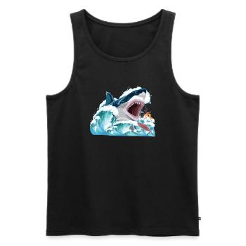 Megalodon attacks ! - Männer Premium Bio Tank Top - Schwarz - Vorne - AI Model Male 178 light (178cm)