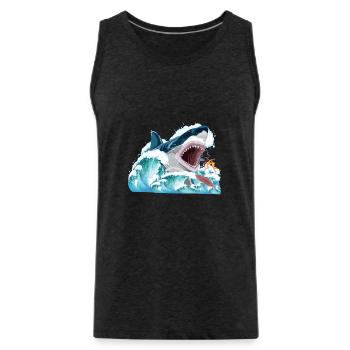 Megalodon attacks! - Men's Premium Organic Tank Top - charcoal grey - Front - Alexander (188cm)