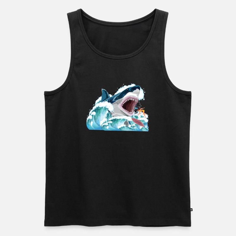 Megalodon attacks ! - Männer Premium Bio Tank Top - Schwarz