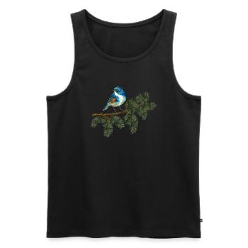 Oiseau bleu - Débardeur bio Premium Homme - noir - Devant - AI Model Male 178 light (178cm)