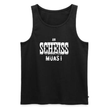 An Scheiss muas i - weiße Edition - Männer Premium Bio Tank Top - Schwarz - Vorne - Michal (187cm)
