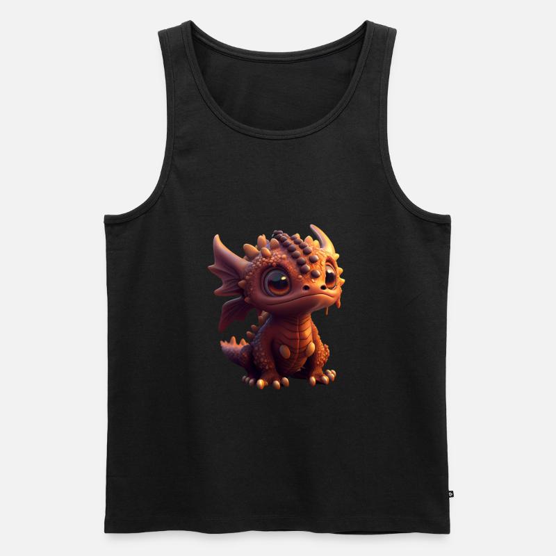 Kleiner Süßer Drache 3 - Männer Premium Bio Tank Top - Schwarz