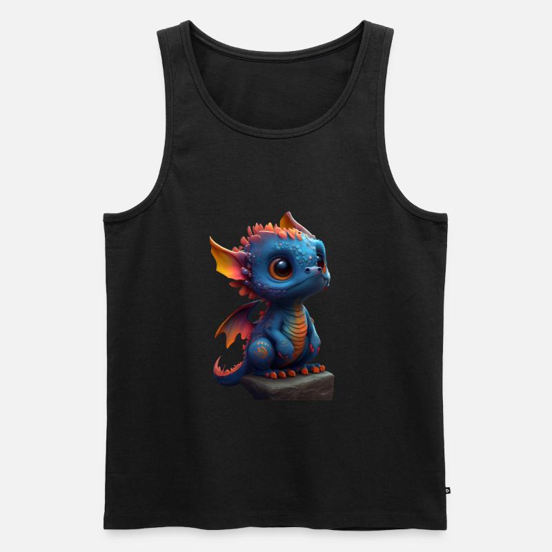 Kleiner Süßer Drache 4 - Männer Premium Bio Tank Top - Schwarz