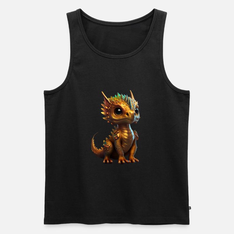 Kleiner Süßer Drache 12 - Männer Premium Bio Tank Top - Schwarz