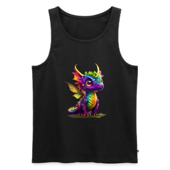 Kleiner Süßer Drache 14 - Männer Premium Bio Tank Top - Schwarz - Vorne - Michal (187cm)