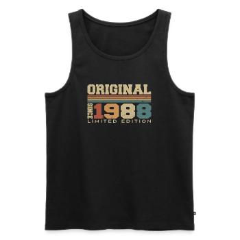 Original 1988 Rétro Cadeau 36e Anniversaire 1988 - Débardeur bio Premium Homme - noir - Devant - Michal (187cm)