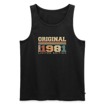 Original 1981 Rétro Cadeau 43e Anniversaire 1981 - Débardeur bio Premium Homme - noir - Devant - Michal (187cm)