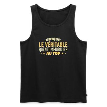 Der Immobilienmakler an der Spitze - Männer Premium Bio Tank Top - Schwarz - Vorne - Michal (187cm)