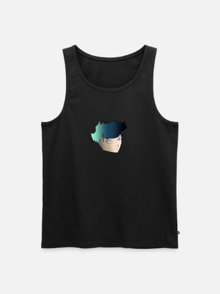 Anime boy with green hair - Men's Premium Organic Tank Top - black