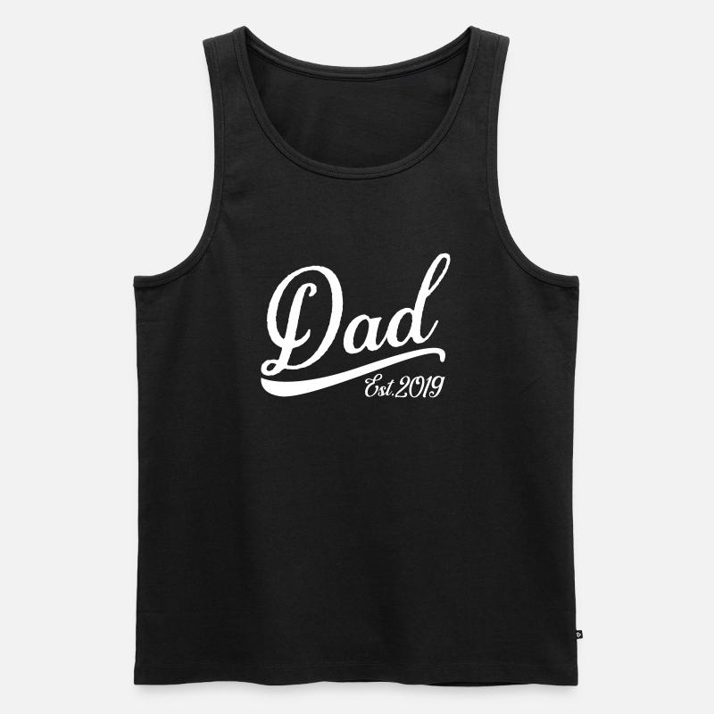 Dad Est 2019 - Männer Premium Bio Tank Top - Schwarz