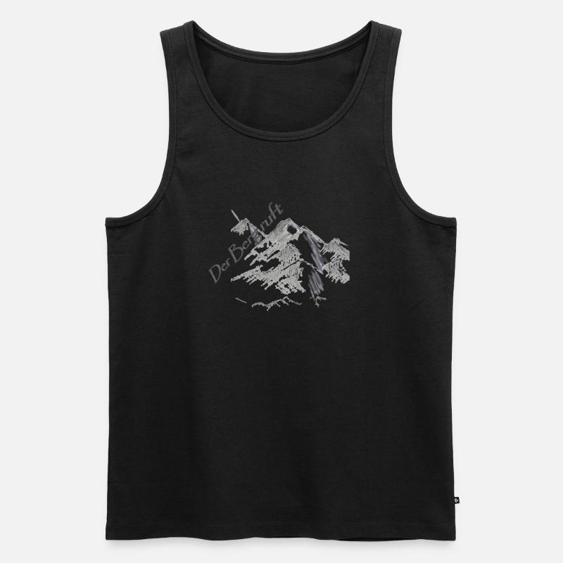 Der Berg ruft - Männer Premium Bio Tank Top - Schwarz