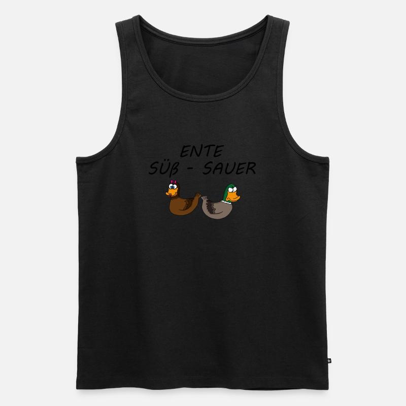 Ente Süß-Sauer - Männer Premium Bio Tank Top - Schwarz