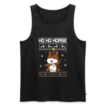 Christmas Horses Gifts - Men's Premium Organic Tank Top - black - Front - Michal (187cm)
