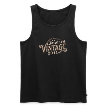 January 2011 | 2011 January Vintage Birthday - Men's Premium Organic Tank Top - black - Front - Michal (187cm)