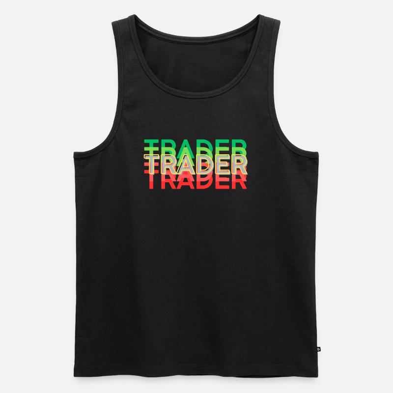 TRADER bunt - Männer Premium Bio Tank Top - Schwarz