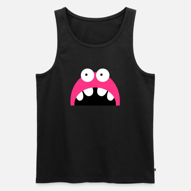 Monster Gesicht - Männer Premium Bio Tank Top - Schwarz