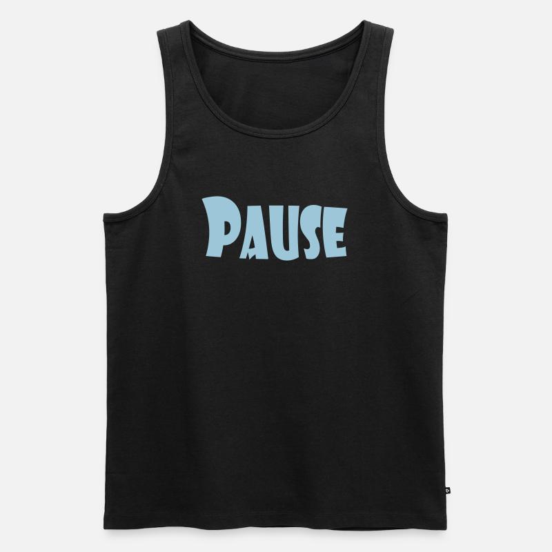 PAUSE - Männer Premium Bio Tank Top - Schwarz