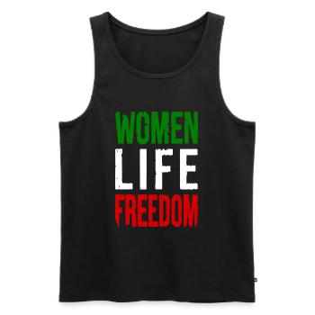 Women life freedom - Débardeur bio Premium Homme - noir - Devant - Michal (187cm)