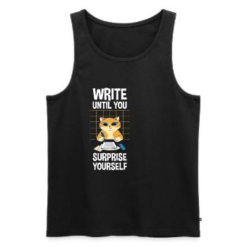 Write Until You Surprise Yourself 4 - Männer Premium Bio Tank Top - Schwarz - Vorne - AI Model Male 178 light (178cm)