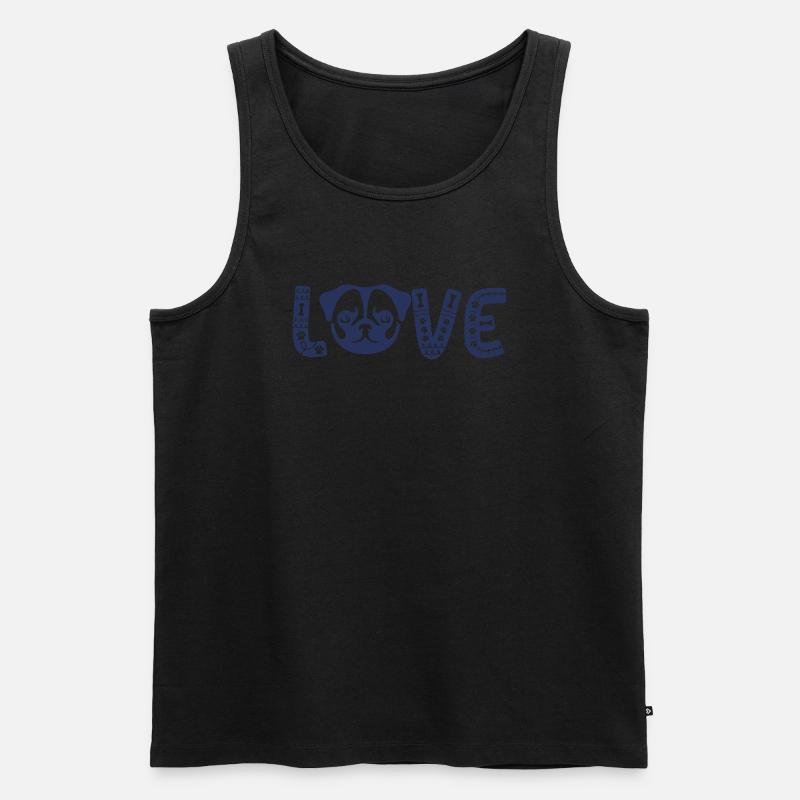 Love Mops HundehalterHundebesitzer Geschenkidee - Männer Premium Bio Tank Top - undefined