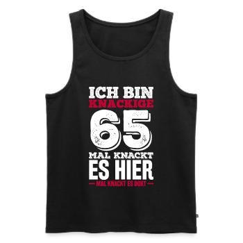 I am crisp 65th time it cracks here - Men's Premium Organic Tank Top - black - Front - AI Model Male 178 light (178cm)