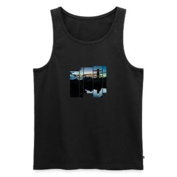 Phare irlande - Débardeur bio Premium Homme - noir - Devant - Michal (187cm)
