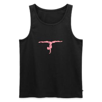 Dessin de gymnastique - Débardeur bio Premium Homme - noir - Devant - AI Model Male 178 light (178cm)