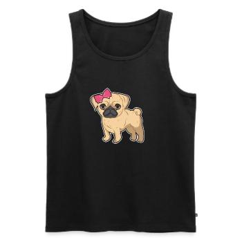 Pug girl bow pet dog cute gift - Men's Premium Organic Tank Top - black - Front - Michal (187cm)