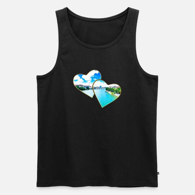 Basel - Männer Premium Bio Tank Top - Schwarz
