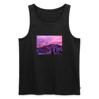 Imagine sky - Men's Premium Organic Tank Top - black - Front - AI Model Male 178 light (178cm)