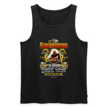 Surströmming Challenge Design Wikinger Sushi - Männer Premium Bio Tank Top - Schwarz - Vorne - AI Model Male 178 light (178cm)