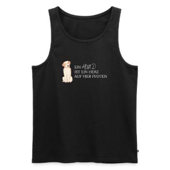 Ein Hund ist ein Herz auf vier Pfoten - Männer Premium Bio Tank Top - Schwarz - Vorne - Michal (187cm)