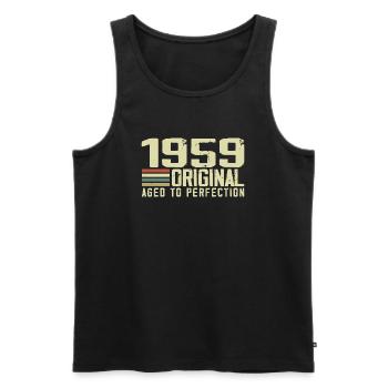 Né en 1959 - Vintage 1959 - 65e Anniversaire Rétro - Débardeur bio Premium Homme - noir - Devant - Michal (187cm)