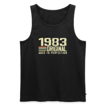 Né en 1983 - Vintage 1983 - 41e Anniversaire Rétro - Débardeur bio Premium Homme - noir - Devant - Michal (187cm)