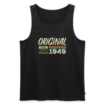 Original 1949 Rétro Cadeau Anniversaire Né En 1949 - Débardeur bio Premium Homme - noir - Devant - Michal (187cm)