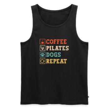 Coffee Pilate Dogs Lover - Men's Premium Organic Tank Top - black - Front - AI Model Male 178 light (178cm)